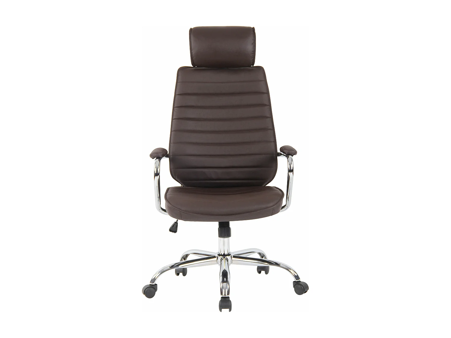 Chaise de bureau - Véritable cuir - Marron - Rako