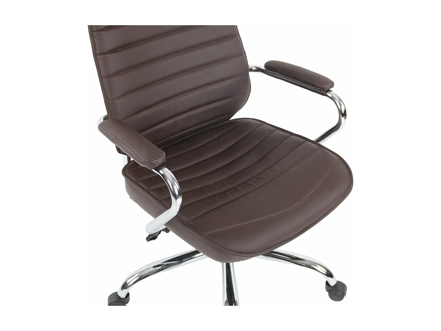 Chaise de bureau - Véritable cuir - Marron - Rako