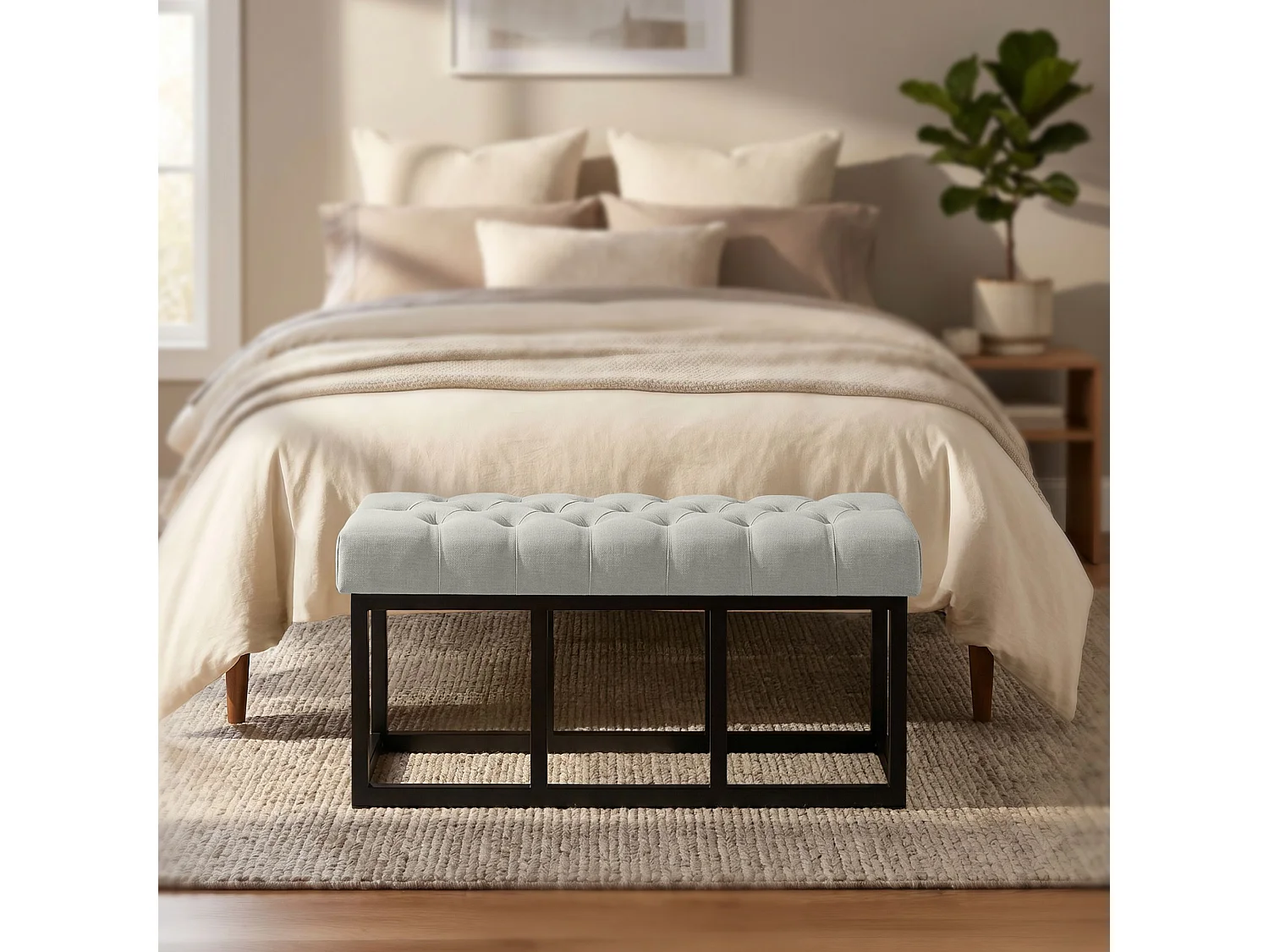 Banquette - Tissu - Gris - Amun