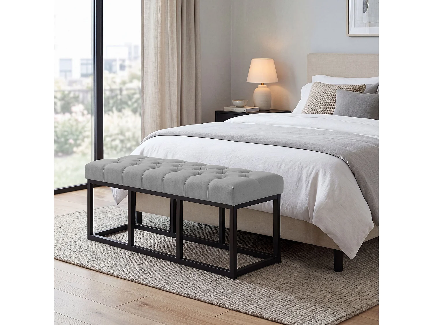 Banquette - Tissu - Gris - Amun