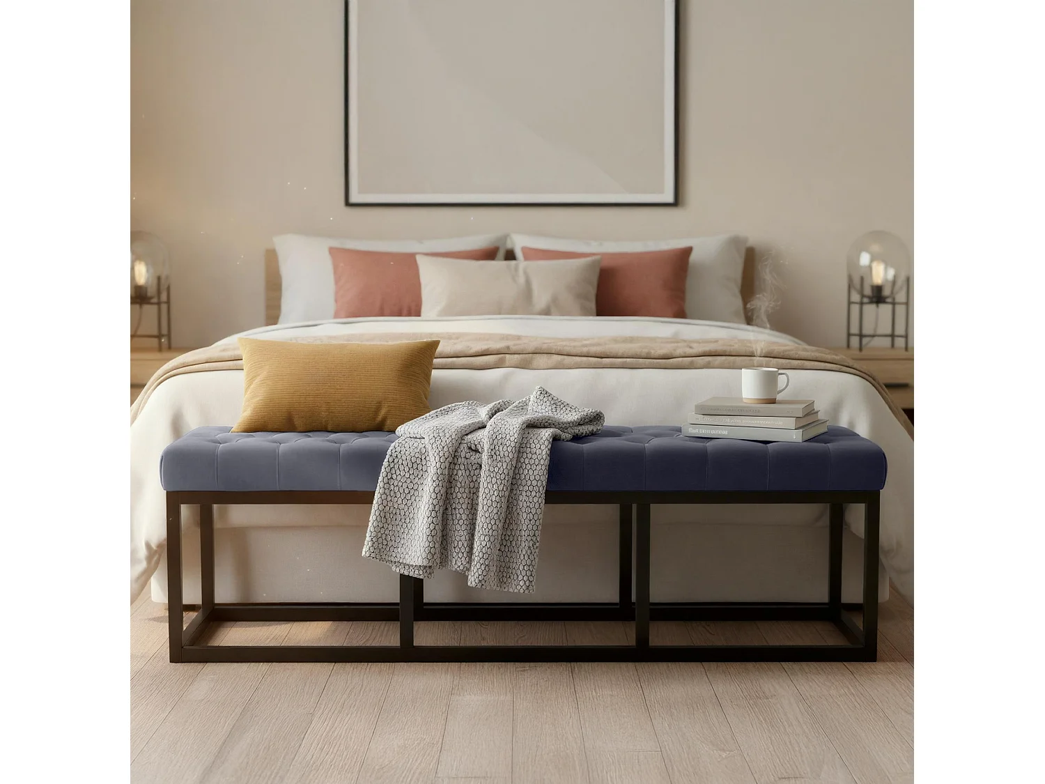 Banquette - Velours - Gris - Polson