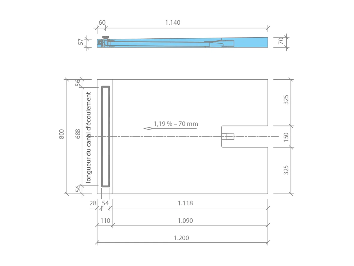 Wedi - Receveur à carreler Wedi Fundo Plano Linea 120 x 80 cm
