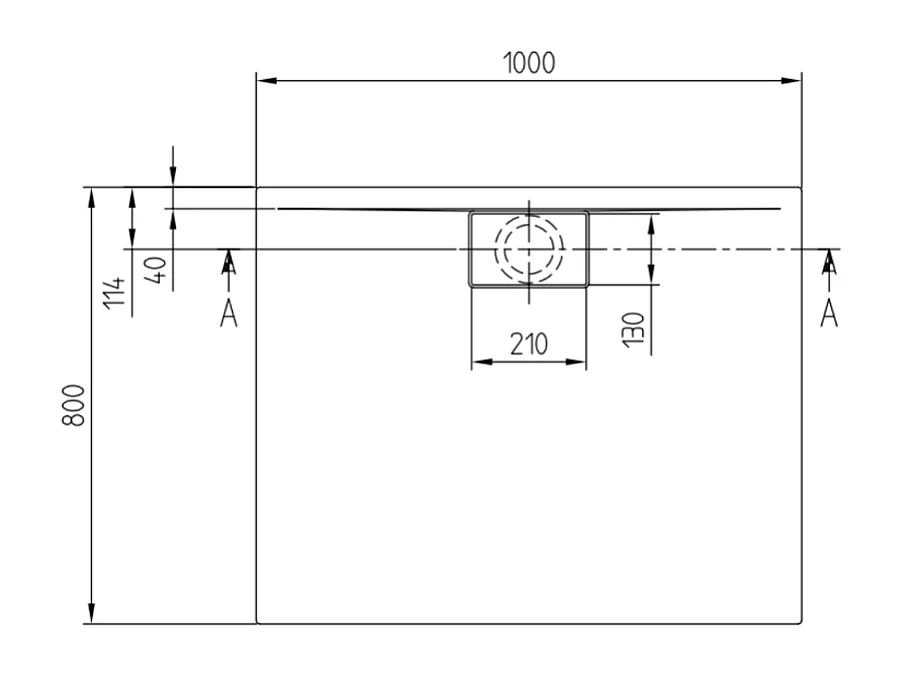 Receveur 100 x 80 x 4,8 VILLEROY ET BOCH Architectura Metalrim acrylique rectangle blanc