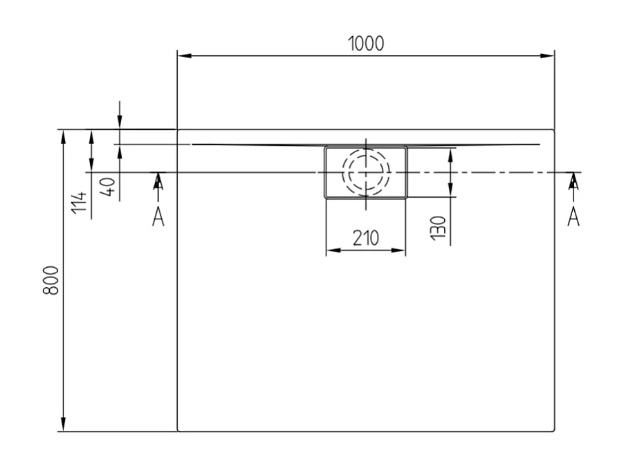 Receveur 100 x 80 x 4,8 VILLEROY ET BOCH Architectura Metalrim acrylique rectangle blanc