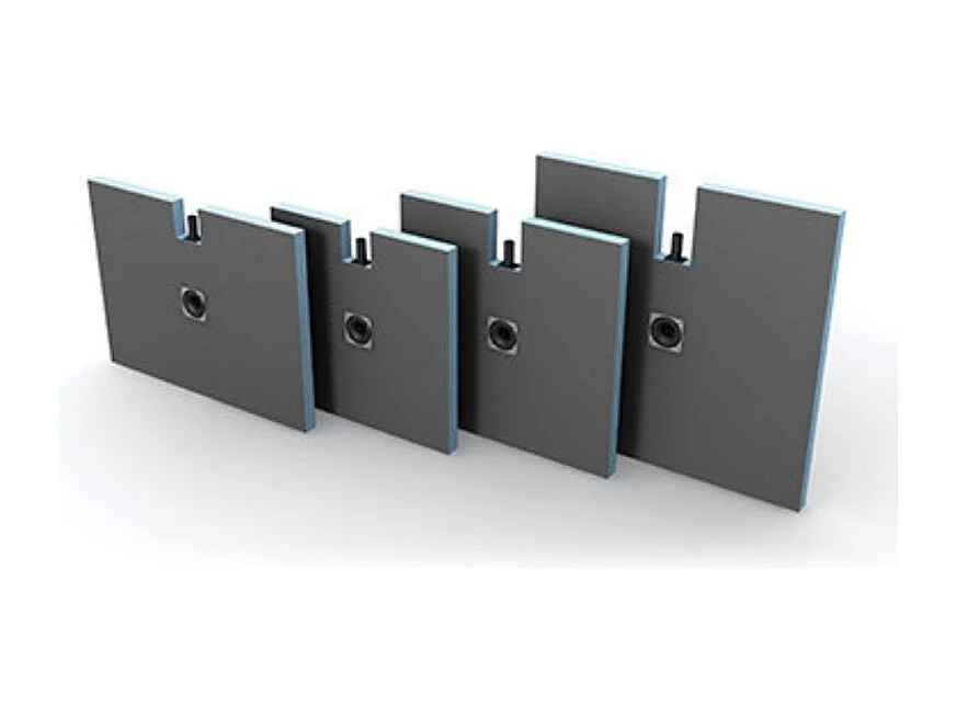 Receveur a carreler 90 x 90 cm Wedi Fundo Plano - ecoulement centre - sortie sur le petit cote