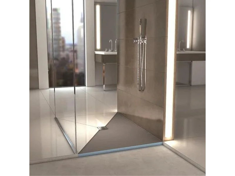 Receveur de douche à carreler 90 x 90 WEDI Fundo Primo carré écoulement centrée + bonde horizontale + kit d'étanchéité + colle 320