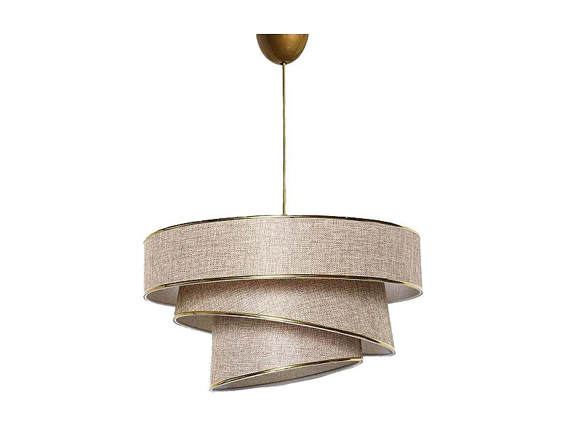Suspension 3 cylindres design oblique Inconditus Ø40cm Beige et Or