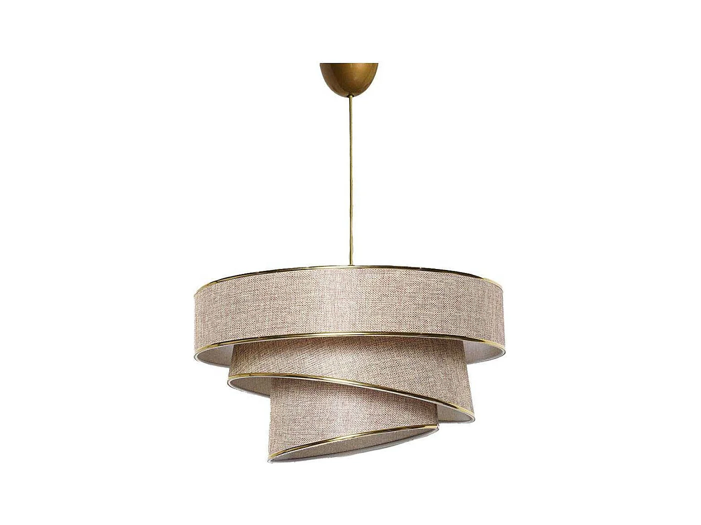 Suspension 3 cylindres design oblique Inconditus Ø40cm Beige et Or