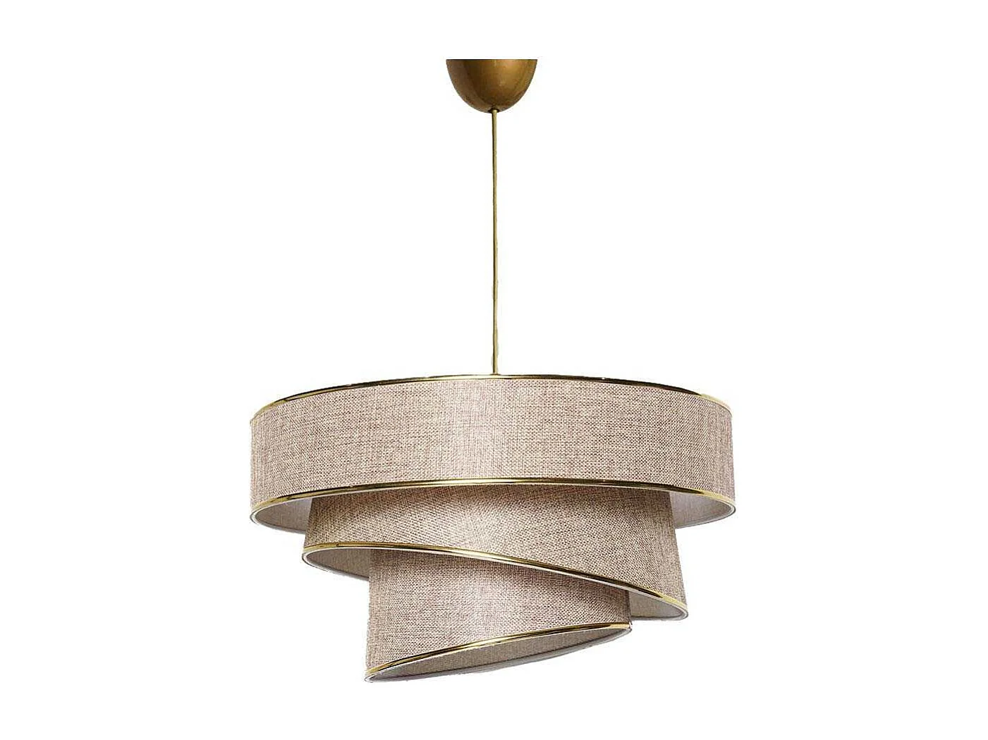 Suspension 3 cylindres design oblique Inconditus Ø40cm Beige et Or