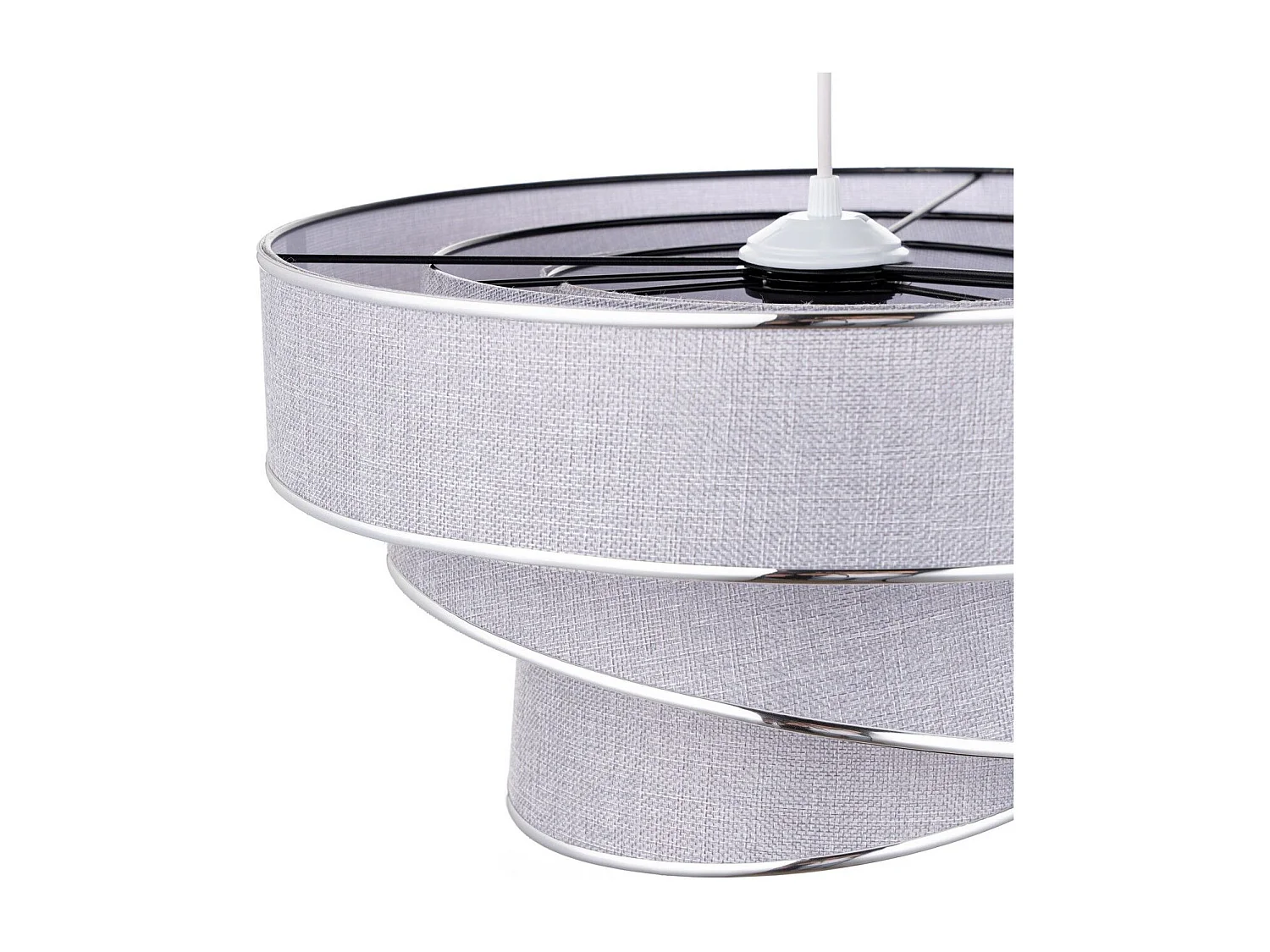 Suspension 3 cylindres design oblique Inconditus Ø40cm Gris et Argent