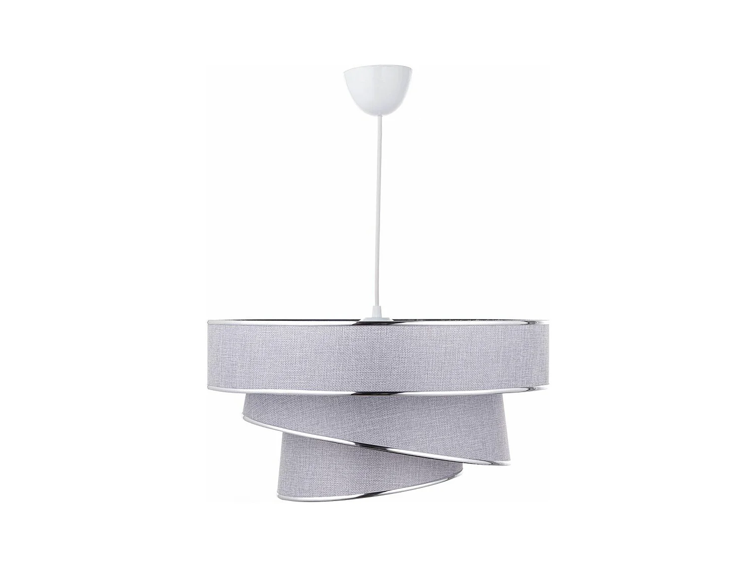 Suspension 3 cylindres design oblique Inconditus Ø40cm Gris et Argent