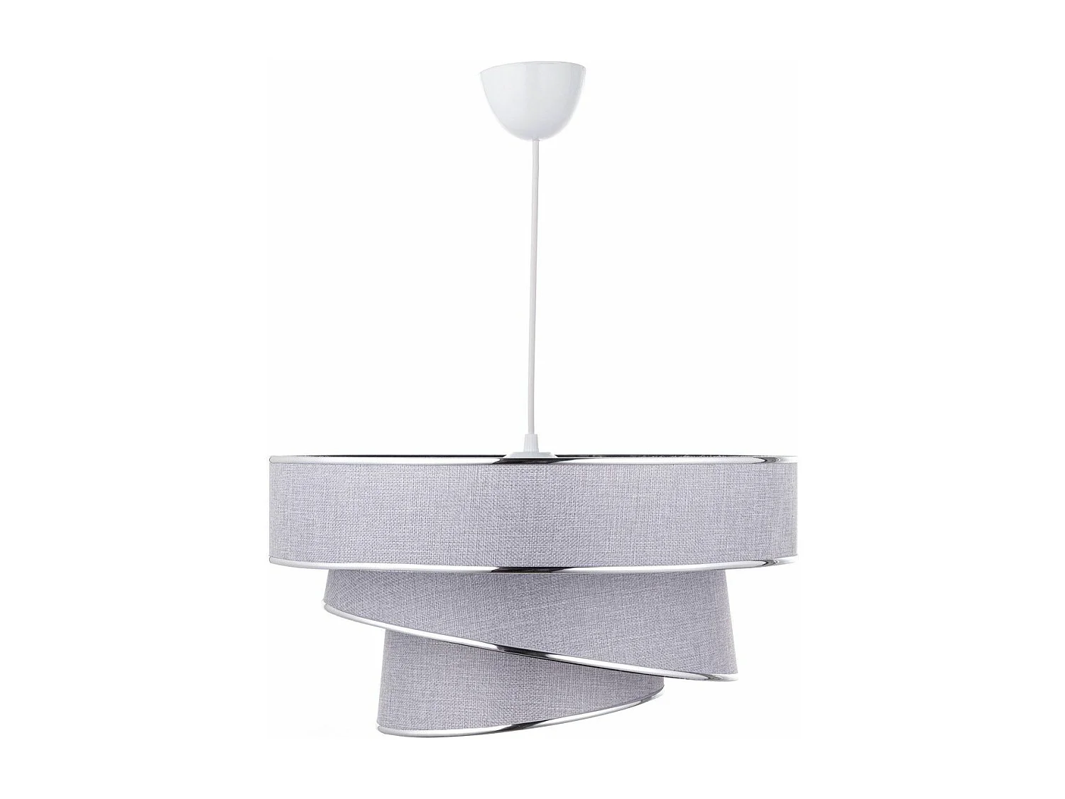 Suspension 3 cylindres design oblique Inconditus Ø40cm Gris et Argent