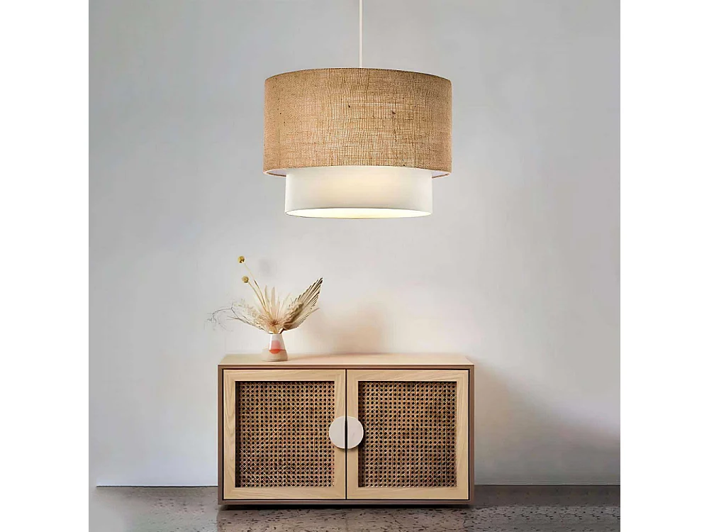 Suspension en tissu effet lin Nature