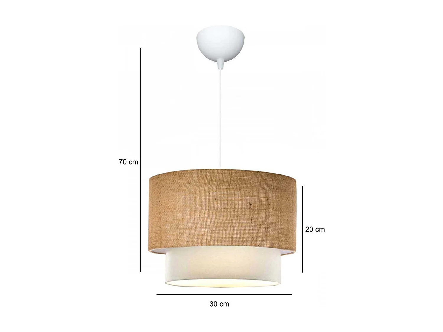 Suspension en tissu effet lin Nature