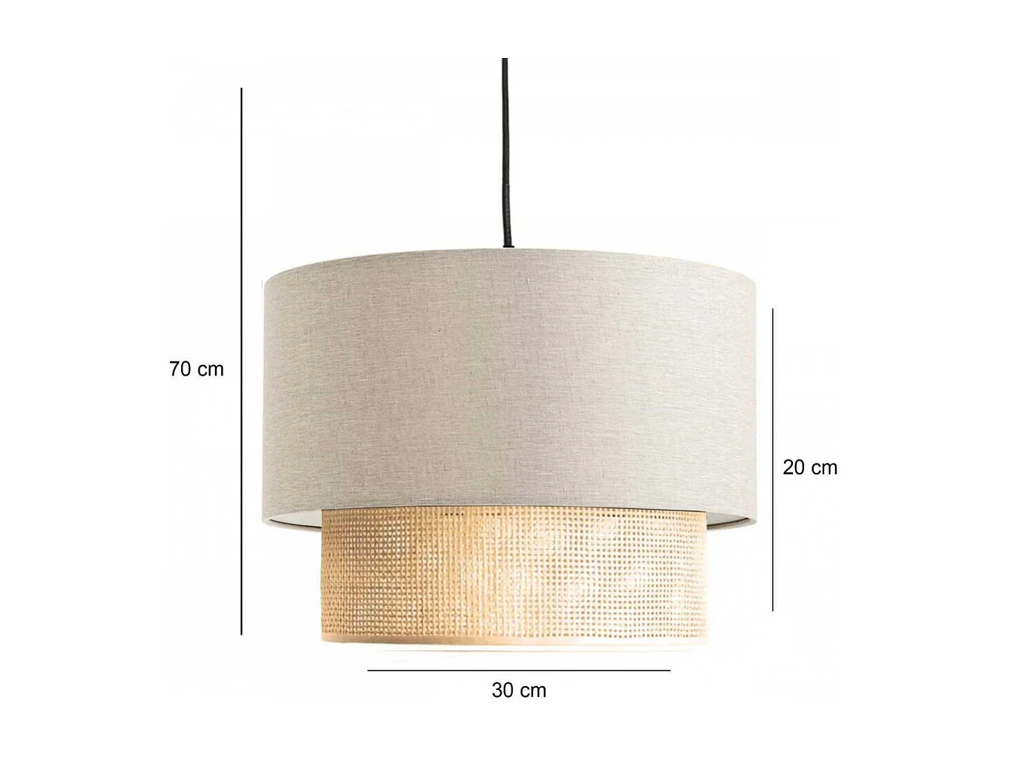 Suspension en tissu effet lin Nature