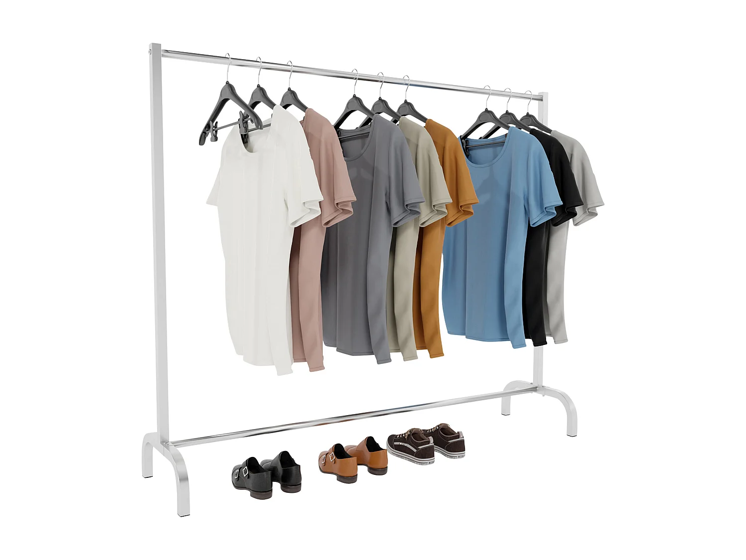Portant à vêtement - Métal - 150x38x120 cm - Acier inoxydable - Lara