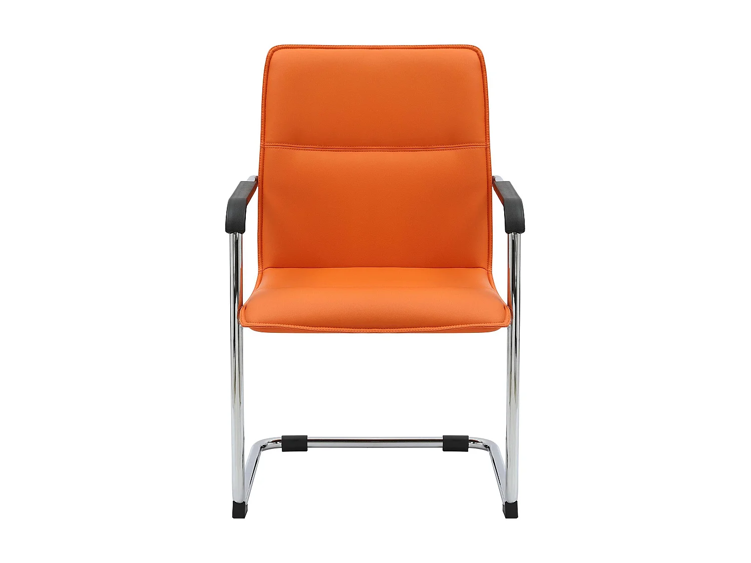 Freischwinger Stuhl - Kunstleder - orange - Seattle