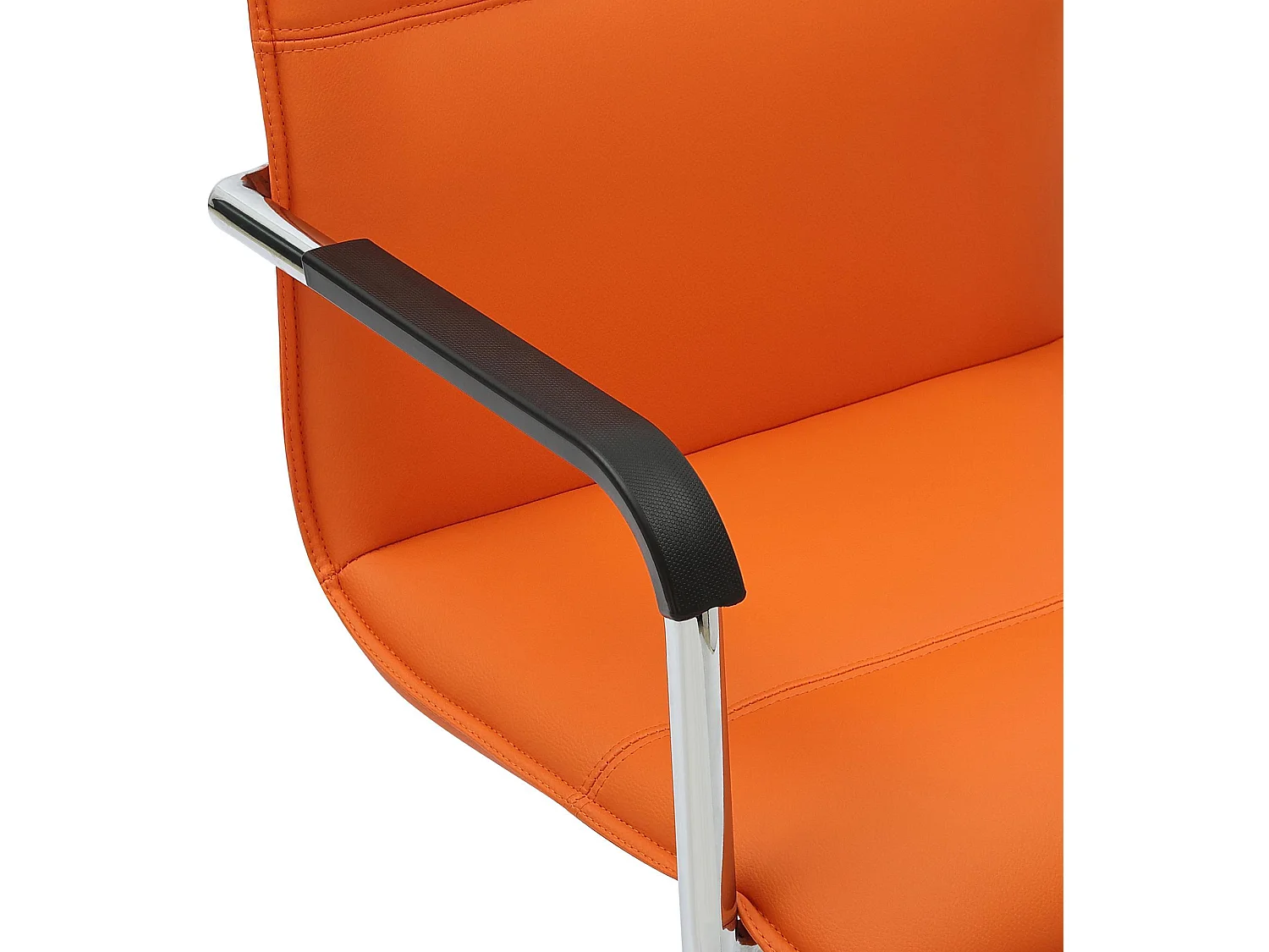 Freischwinger Stuhl - Kunstleder - orange - Seattle