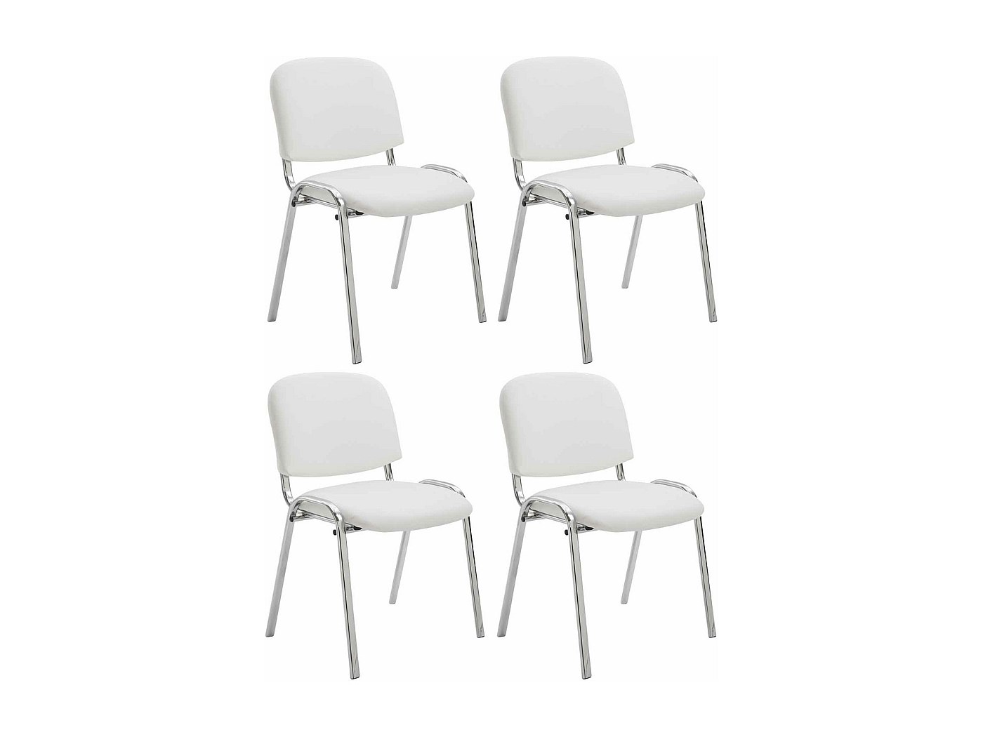 Pro.tec Lot De 6 Chaises Pliantes Bureau/Conférence - Similicuir Noir Rembourré, Métal Stable, 46x80x50 Cm, Hauteur Siège 45 Cm