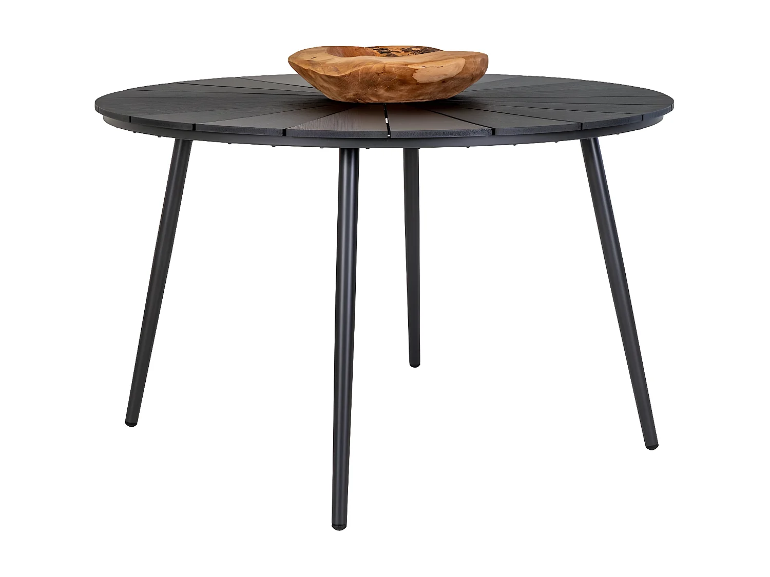 Atlanta table de jardin Ø120cm non bois noir.