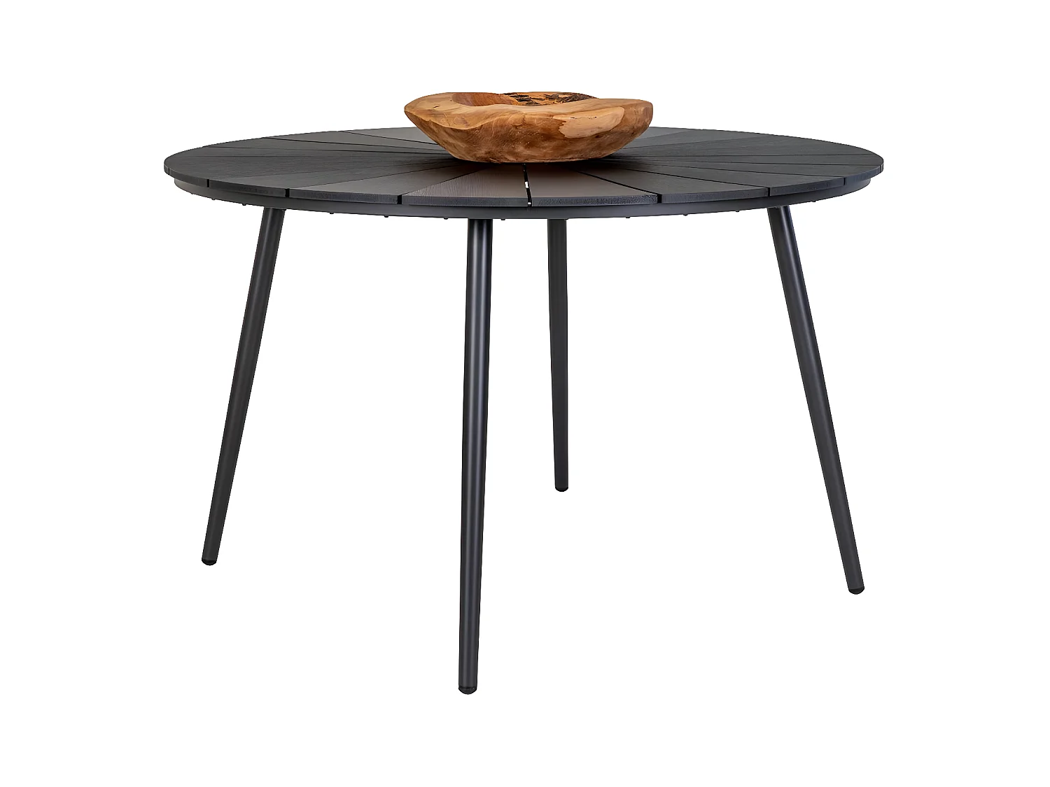 Atlanta table de jardin Ø120cm non bois noir.