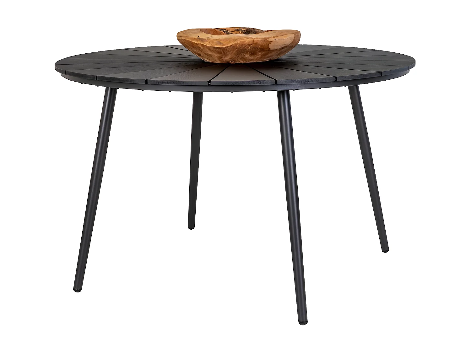 Atlanta Gartentisch Ø120cm Nonwood schwarz.