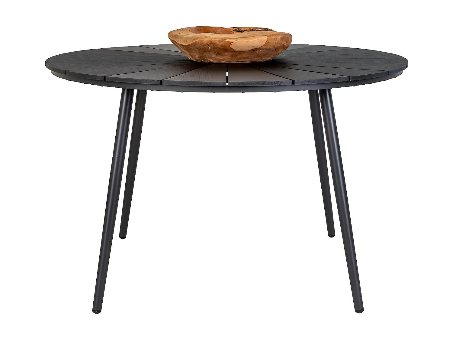 Atlanta Gartentisch Ø120cm Nonwood schwarz.