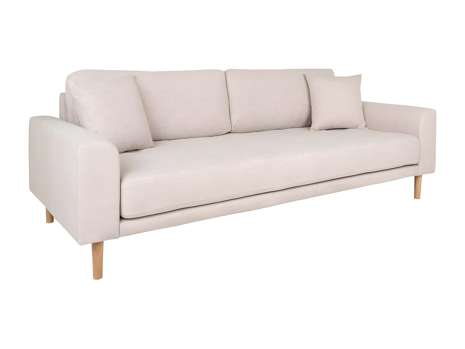 Lido canapé 3 personnes avec 2 coussins sable.