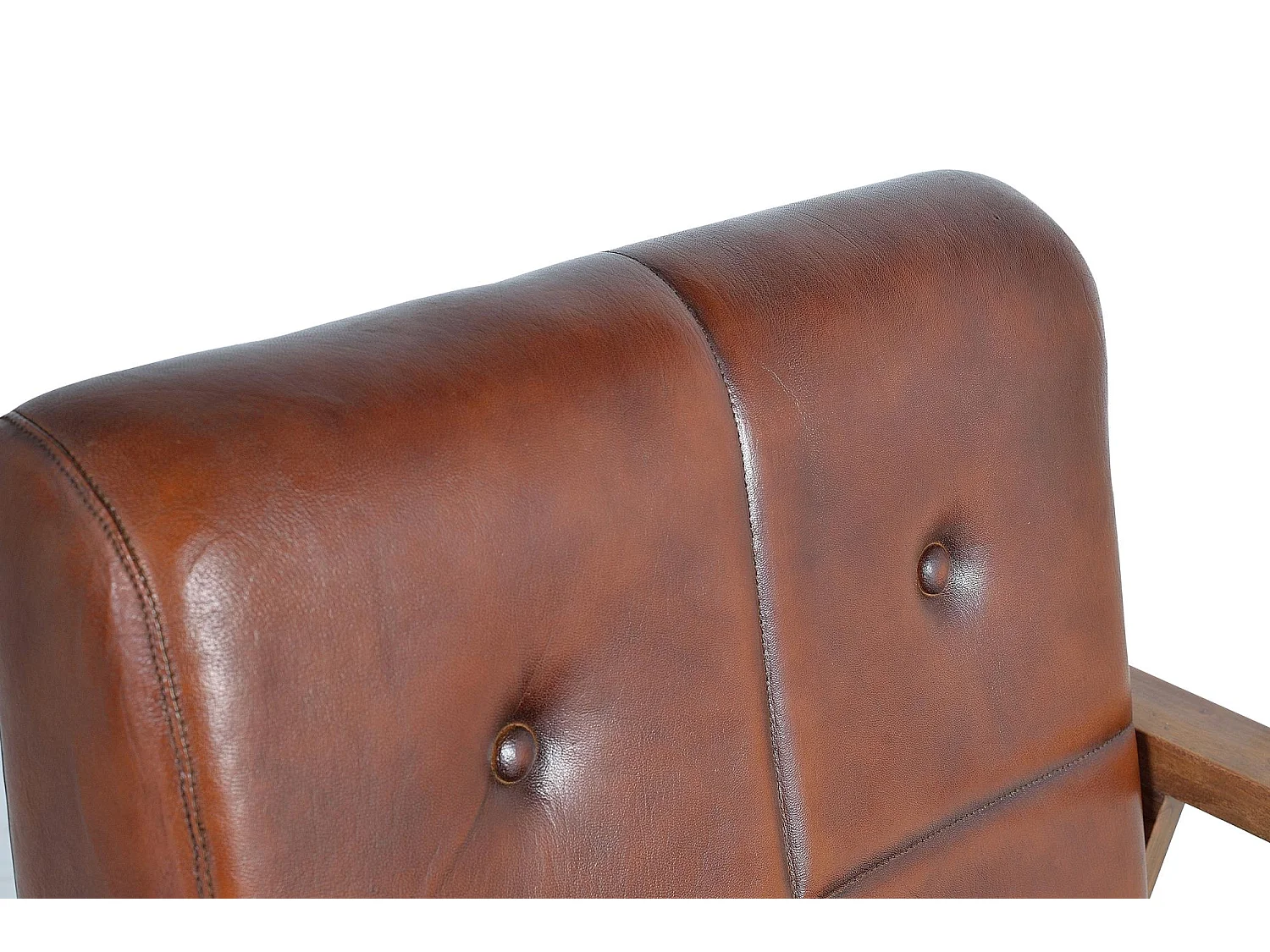 Brauner Sessel aus Leder und Metall