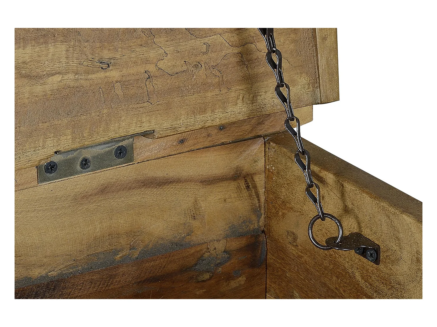 Table basse en bois recyclé et roulettes métal multicolores