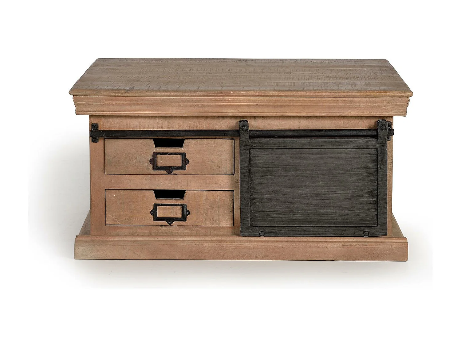 Tavolino in legno di mango e gambe in metallo naturale Marrón .45x90x90 Giner y Colomer