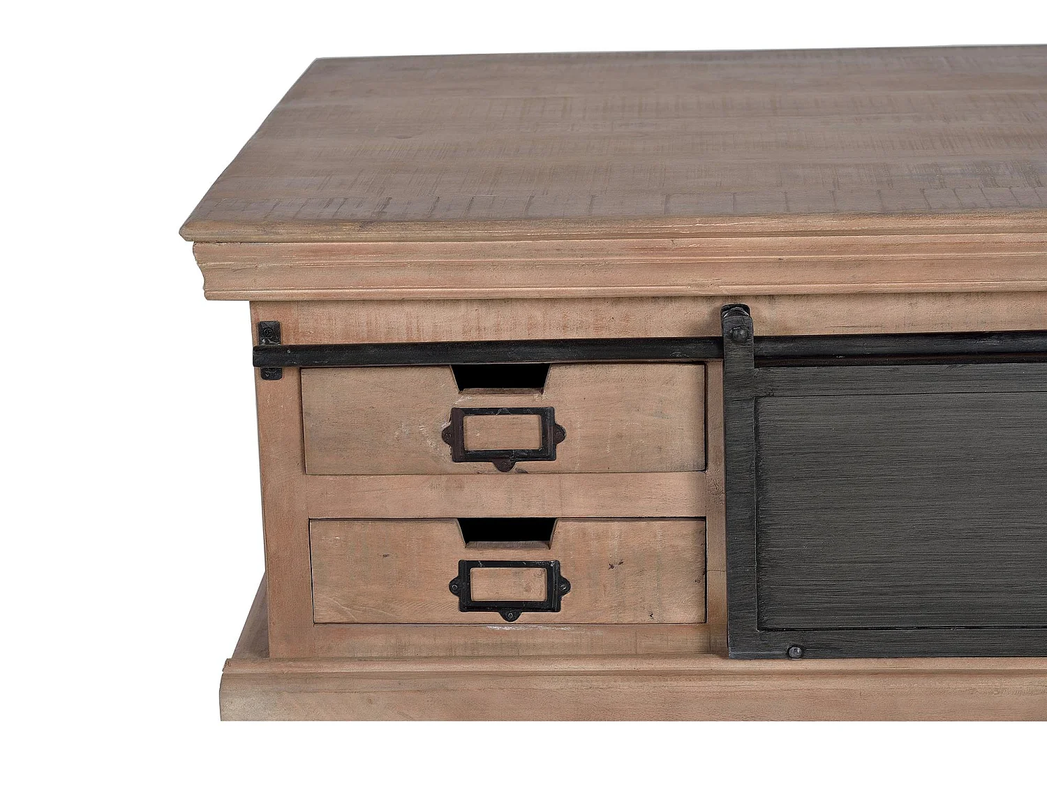 Tavolino in legno di mango e gambe in metallo naturale Marrón .45x90x90 Giner y Colomer