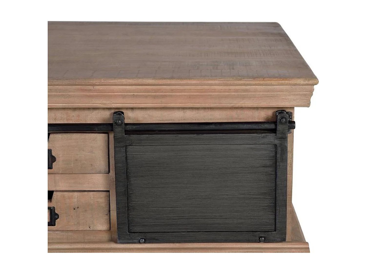 Table basse en bois de manguier et pieds en métal naturel