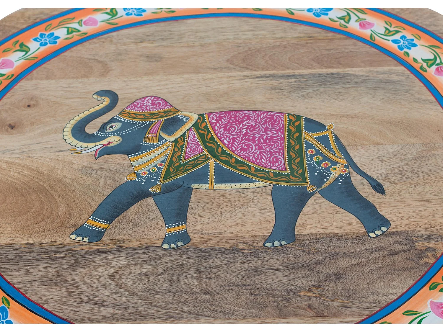 Mesa de centro de madera de mango y metal multicolor