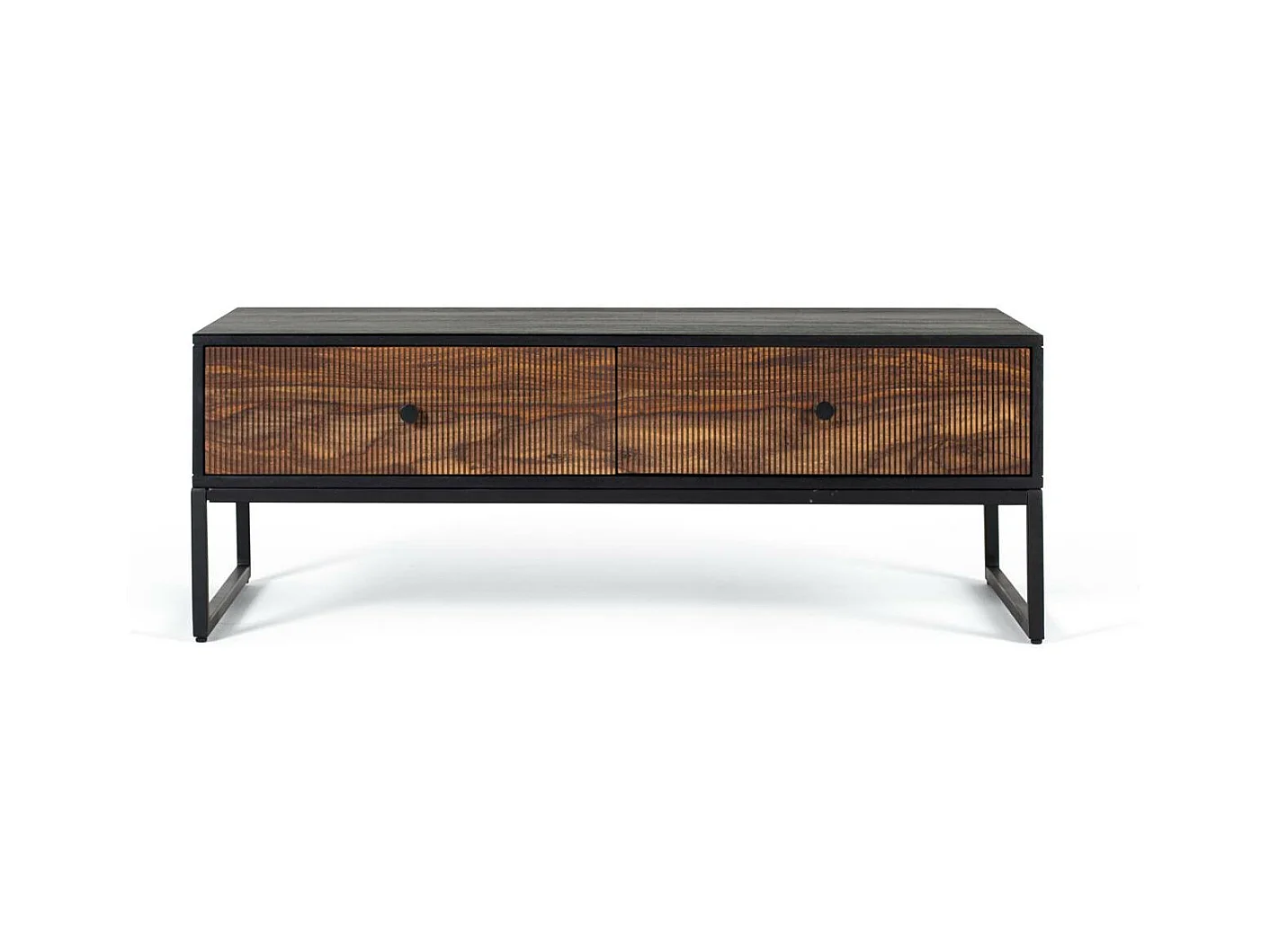 Table basse bois palissandre et manguier avec métal
