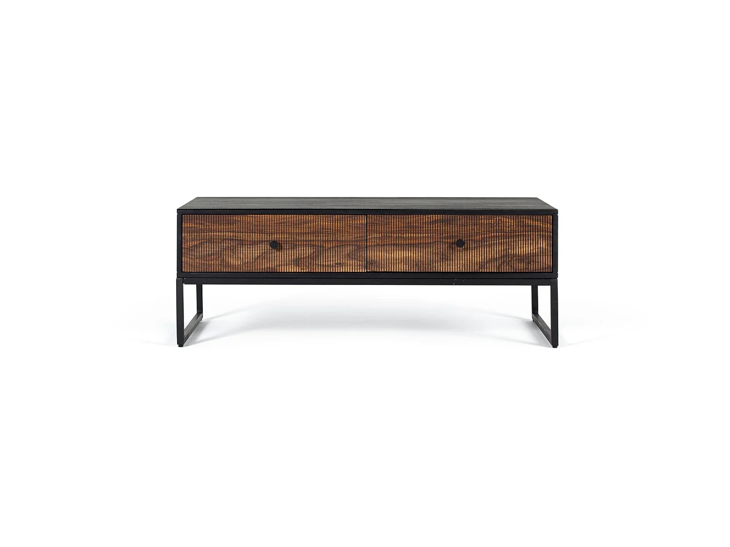 Tables basses en bois de manguier 110 cm, style rustique moderne - 40 x 110 x 60 cm