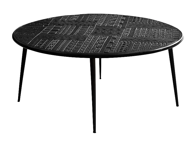 Table basse en bois de manguier et pieds en métal