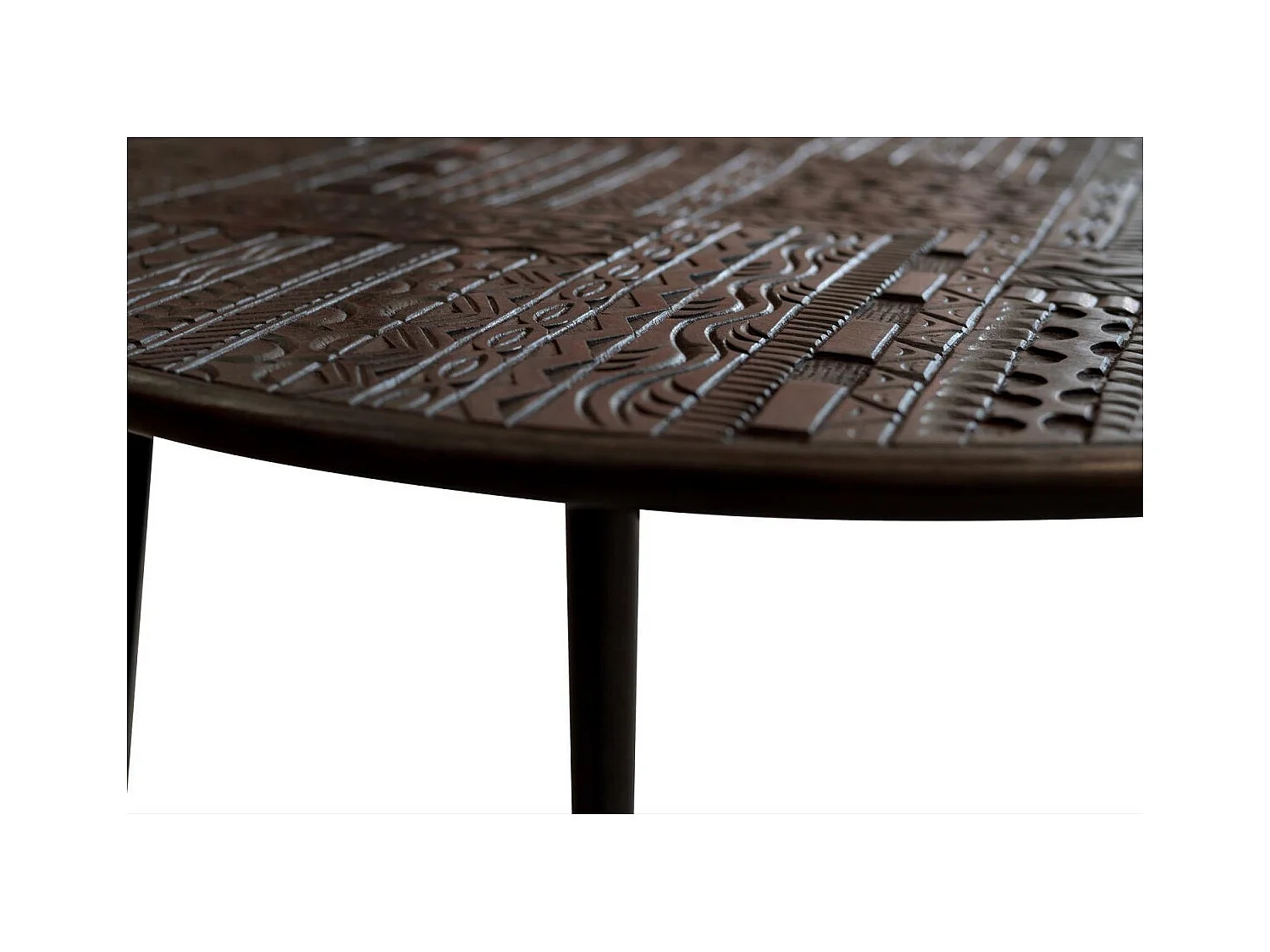 Table basse en bois de manguier et pieds en métal