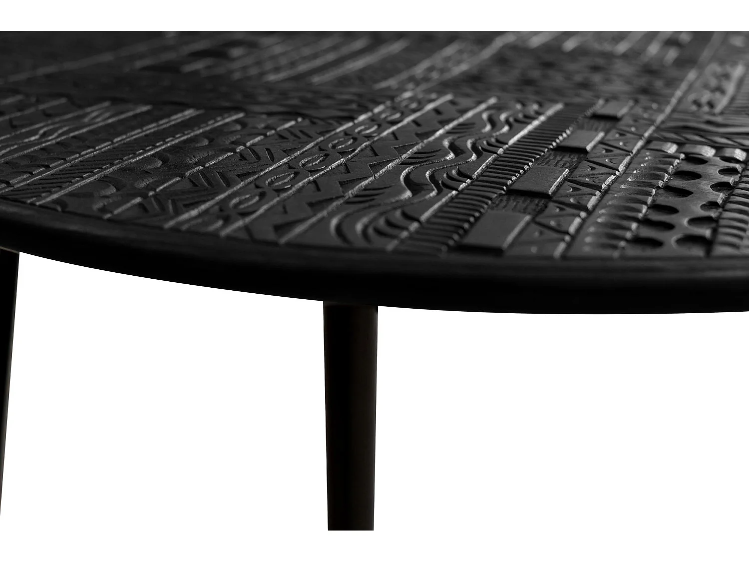 Mesa de café madera de mango y patas de metal color nogal oscuro