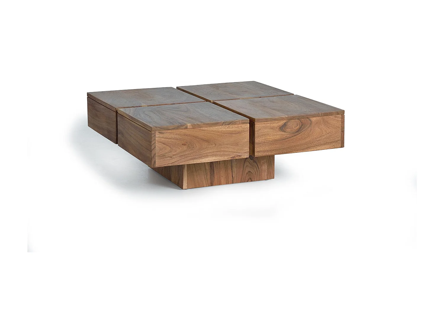 Salontafel van natuurlijk acaciahout 80x80x30 cm