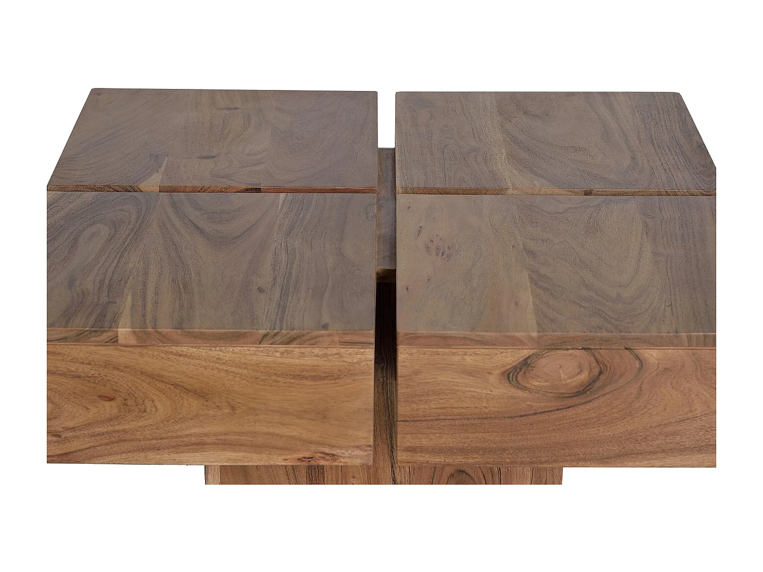 Salontafel van natuurlijk acaciahout 80x80x30 cm