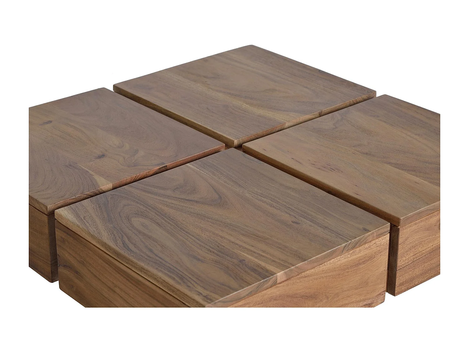 Salontafel van natuurlijk acaciahout 80x80x30 cm