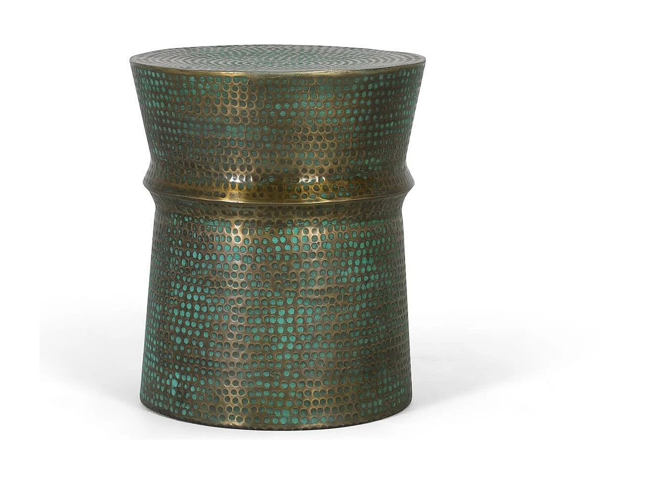 Beistelltisch aus Eisen in gealtertem Grün