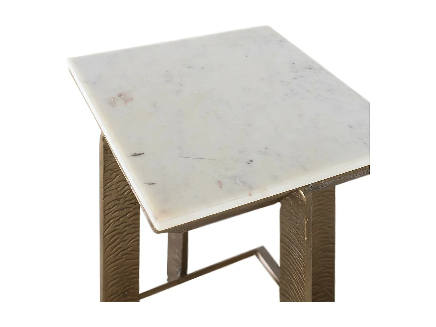 Table d'angle avec base en métal et plateau en marbre