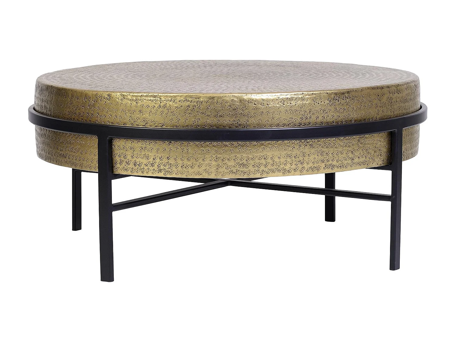 Podstawa stołu z płytą z brązu i czarnymi metalowymi nogami