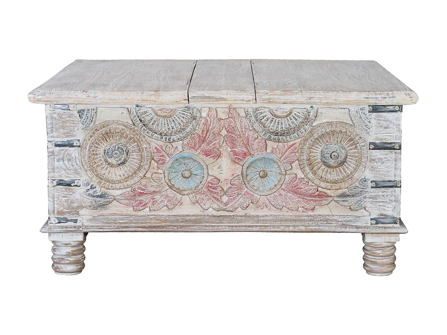 Table basse en manguier multicolore