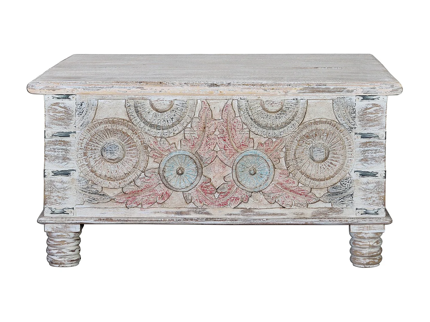 Table basse en manguier multicolore