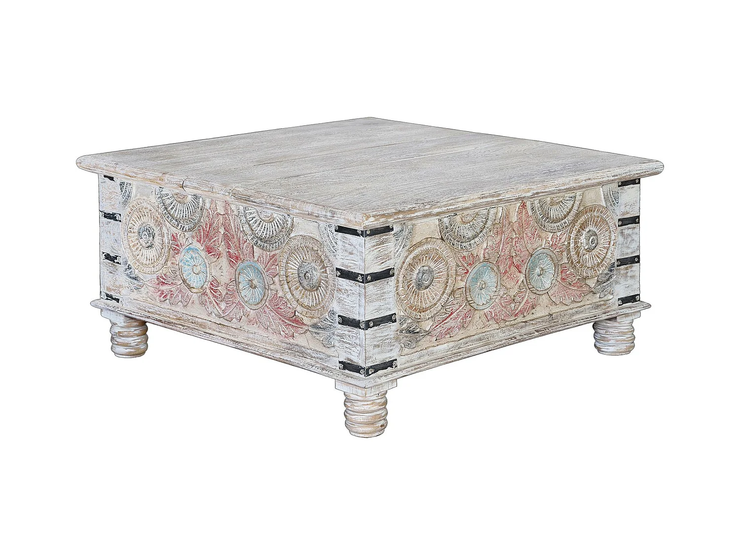 Table basse en manguier multicolore
