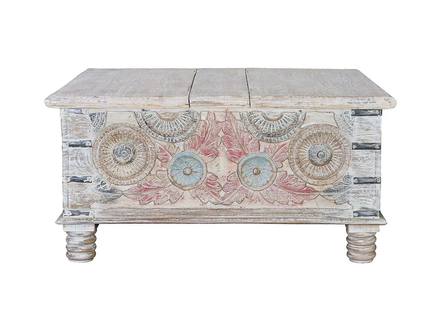 Table basse en manguier multicolore