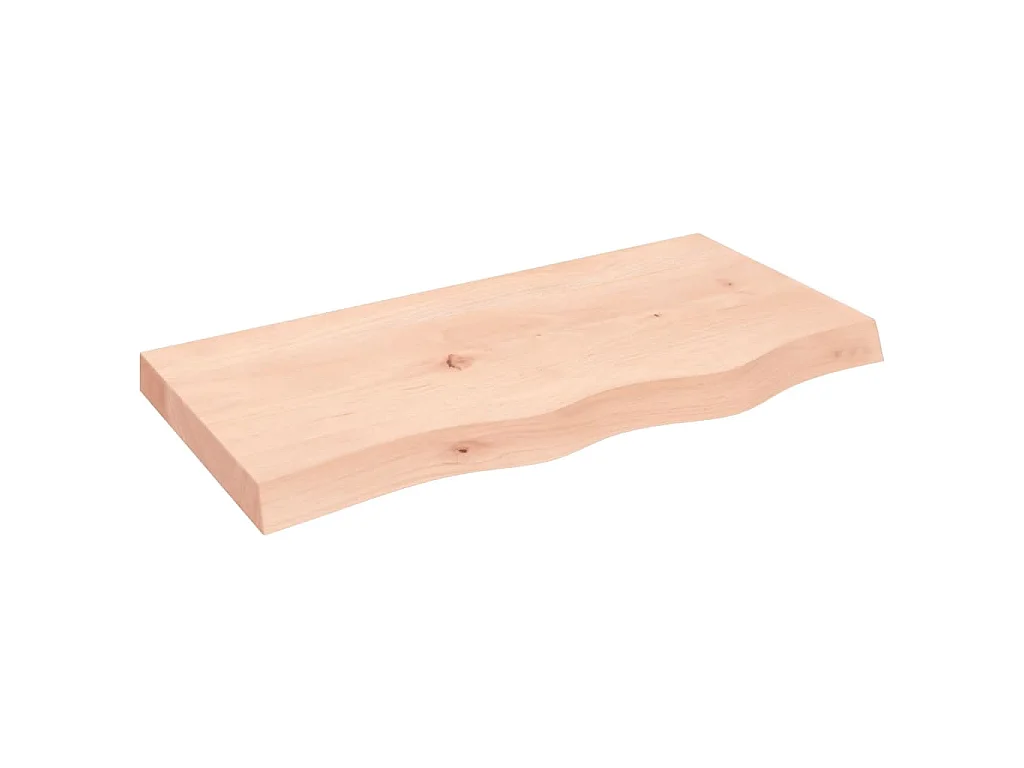 Ripiano a Parete 80x40x(2-6) cm Massello Rovere Non Trattato